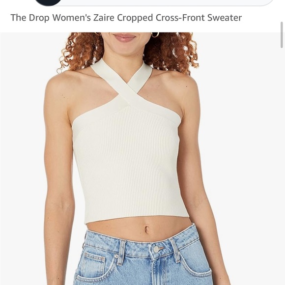 The drop cross front cream top - Picture 1 of 3